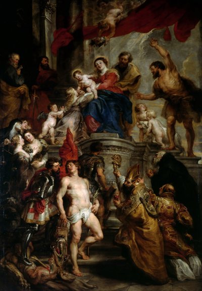 Madonna auf dem Thron mit Kind und Heiligen von Peter Paul Rubens